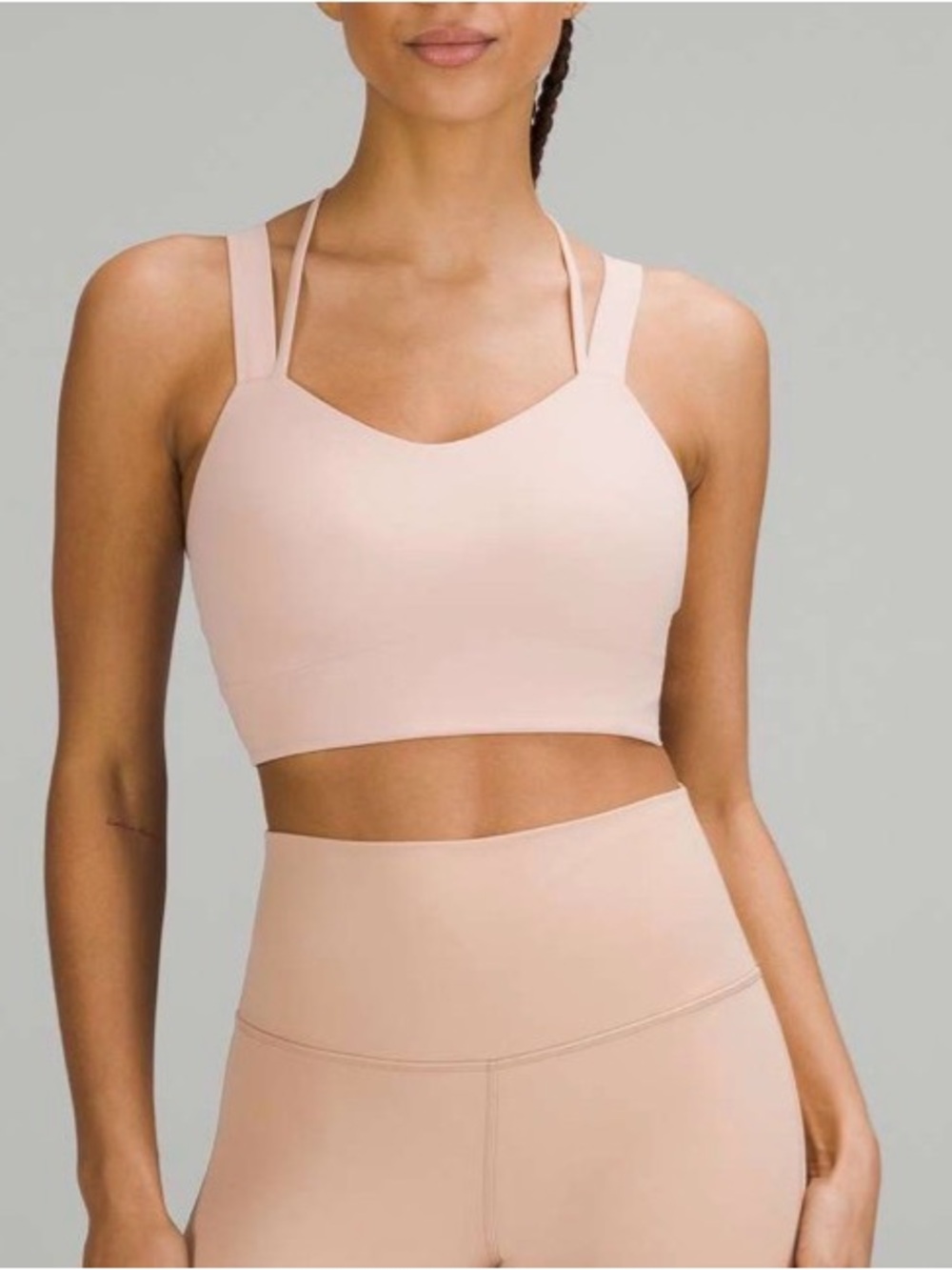 Lululemon Like a Cloud Longline Bra Light Support, D/DD - Nude / Light Mauve 12 - Picture 2 of 7